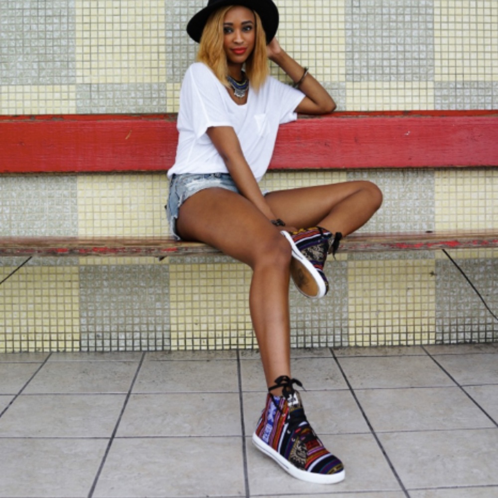 Inkkas Aztec Print High Top Sneakers